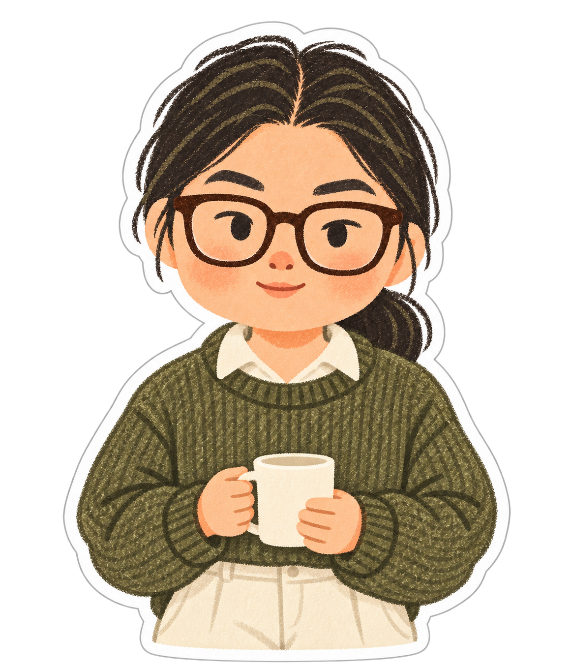 Zijun holding a warm drink